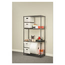 Alera® wholesale. Wire Shelving Starter Kit, Four-shelf, 36w X 18d X 72h, Black Anthracite. HSD Wholesale: Janitorial Supplies, Breakroom Supplies, Office Supplies.