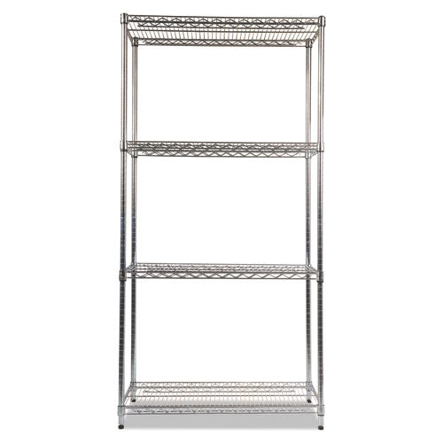 Alera® wholesale. Nsf Certified Industrial 4-shelf Wire Shelving Kit, 36w X 18d X 72h, Silver. HSD Wholesale: Janitorial Supplies, Breakroom Supplies, Office Supplies.
