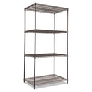 Alera® wholesale. Wire Shelving Starter Kit, Four-shelf, 36w X 24d X 72h, Black Anthracite. HSD Wholesale: Janitorial Supplies, Breakroom Supplies, Office Supplies.