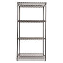 Alera® wholesale. Wire Shelving Starter Kit, Four-shelf, 36w X 24d X 72h, Black Anthracite. HSD Wholesale: Janitorial Supplies, Breakroom Supplies, Office Supplies.