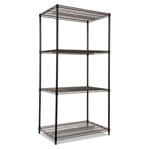 Alera® wholesale. Nsf Certified Industrial 4-shelf Wire Shelving Kit, 36w X 24d X 72h, Black. HSD Wholesale: Janitorial Supplies, Breakroom Supplies, Office Supplies.