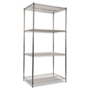 Alera® wholesale. Nsf Certified Industrial 4-shelf Wire Shelving Kit, 36w X 24d X 72h, Silver. HSD Wholesale: Janitorial Supplies, Breakroom Supplies, Office Supplies.