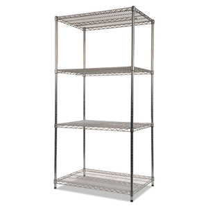 Alera® wholesale. Nsf Certified Industrial 4-shelf Wire Shelving Kit, 36w X 24d X 72h, Silver. HSD Wholesale: Janitorial Supplies, Breakroom Supplies, Office Supplies.