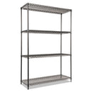 Alera® wholesale. Wire Shelving Starter Kit, Four-shelf, 48w X 18d X 72h, Black Anthracite. HSD Wholesale: Janitorial Supplies, Breakroom Supplies, Office Supplies.