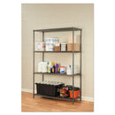 Alera® wholesale. Wire Shelving Starter Kit, Four-shelf, 48w X 18d X 72h, Black Anthracite. HSD Wholesale: Janitorial Supplies, Breakroom Supplies, Office Supplies.