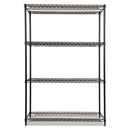 Alera® wholesale. Nsf Certified Industrial 4-shelf Wire Shelving Kit, 48w X 18d X 72h, Black. HSD Wholesale: Janitorial Supplies, Breakroom Supplies, Office Supplies.