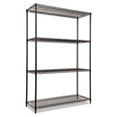 Alera® wholesale. Nsf Certified Industrial 4-shelf Wire Shelving Kit, 48w X 18d X 72h, Black. HSD Wholesale: Janitorial Supplies, Breakroom Supplies, Office Supplies.