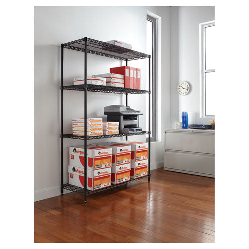 Alera® wholesale. Nsf Certified Industrial 4-shelf Wire Shelving Kit, 48w X 18d X 72h, Black. HSD Wholesale: Janitorial Supplies, Breakroom Supplies, Office Supplies.