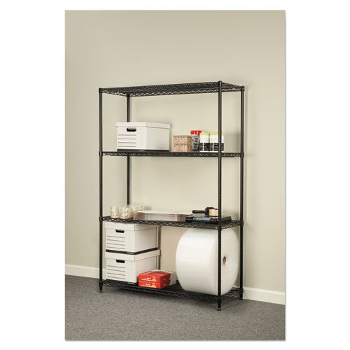 Alera® wholesale. Nsf Certified Industrial 4-shelf Wire Shelving Kit, 48w X 18d X 72h, Black. HSD Wholesale: Janitorial Supplies, Breakroom Supplies, Office Supplies.