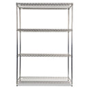 Alera® wholesale. Nsf Certified Industrial 4-shelf Wire Shelving Kit, 48w X 18d X 72h, Silver. HSD Wholesale: Janitorial Supplies, Breakroom Supplies, Office Supplies.