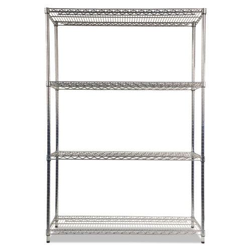 Alera® wholesale. Nsf Certified Industrial 4-shelf Wire Shelving Kit, 48w X 18d X 72h, Silver. HSD Wholesale: Janitorial Supplies, Breakroom Supplies, Office Supplies.