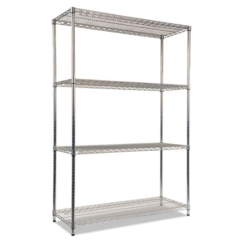 Alera® wholesale. Nsf Certified Industrial 4-shelf Wire Shelving Kit, 48w X 18d X 72h, Silver. HSD Wholesale: Janitorial Supplies, Breakroom Supplies, Office Supplies.
