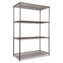 Alera® wholesale. Wire Shelving Starter Kit, Four-shelf, 48w X 24d X 72h, Black Anthracite. HSD Wholesale: Janitorial Supplies, Breakroom Supplies, Office Supplies.