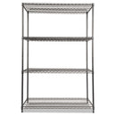 Alera® wholesale. Wire Shelving Starter Kit, Four-shelf, 48w X 24d X 72h, Black Anthracite. HSD Wholesale: Janitorial Supplies, Breakroom Supplies, Office Supplies.