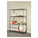 Alera® wholesale. Wire Shelving Starter Kit, Four-shelf, 48w X 24d X 72h, Black Anthracite. HSD Wholesale: Janitorial Supplies, Breakroom Supplies, Office Supplies.