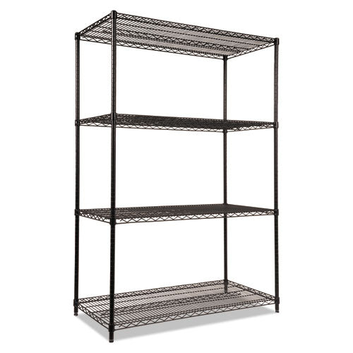 Alera® wholesale. Nsf Certified Industrial 4-shelf Wire Shelving Kit, 48w X 24d X 72h, Black. HSD Wholesale: Janitorial Supplies, Breakroom Supplies, Office Supplies.