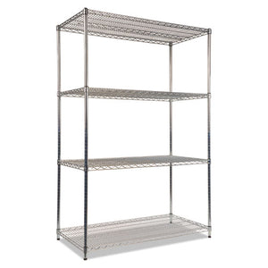 Alera® wholesale. Nsf Certified Industrial 4-shelf Wire Shelving Kit, 48w X 24d X 72h, Silver. HSD Wholesale: Janitorial Supplies, Breakroom Supplies, Office Supplies.
