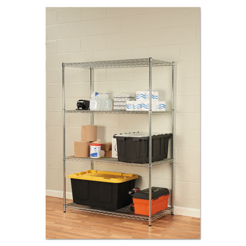 Alera® wholesale. Nsf Certified Industrial 4-shelf Wire Shelving Kit, 48w X 24d X 72h, Silver. HSD Wholesale: Janitorial Supplies, Breakroom Supplies, Office Supplies.