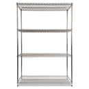 Alera® wholesale. Nsf Certified Industrial 4-shelf Wire Shelving Kit, 48w X 24d X 72h, Silver. HSD Wholesale: Janitorial Supplies, Breakroom Supplies, Office Supplies.