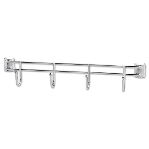 Alera® wholesale. Hook Bars For Wire Shelving, Four Hooks, 18" Deep, Silver, 2 Bars-pack. HSD Wholesale: Janitorial Supplies, Breakroom Supplies, Office Supplies.