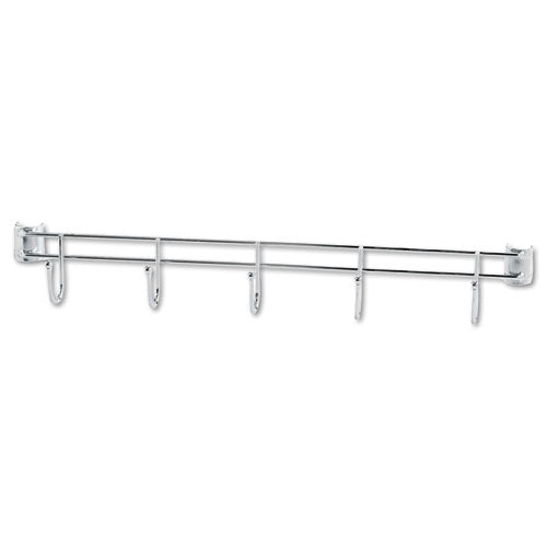 Alera® wholesale. Hook Bars For Wire Shelving, Five Hooks, 24" Deep, Silver, 2 Bars-pack. HSD Wholesale: Janitorial Supplies, Breakroom Supplies, Office Supplies.
