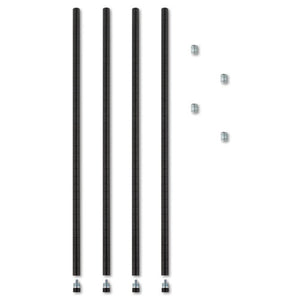 Alera® wholesale. Stackable Posts For Wire Shelving, 36 "high, Black, 4-pack. HSD Wholesale: Janitorial Supplies, Breakroom Supplies, Office Supplies.