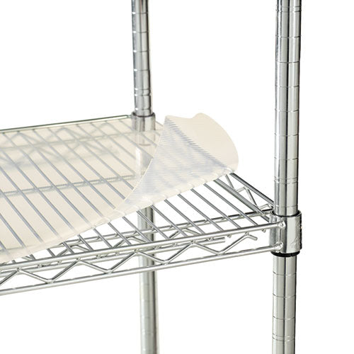 Alera® wholesale. Shelf Liners For Wire Shelving, Clear Plastic, 36w X 18d, 4-pack. HSD Wholesale: Janitorial Supplies, Breakroom Supplies, Office Supplies.