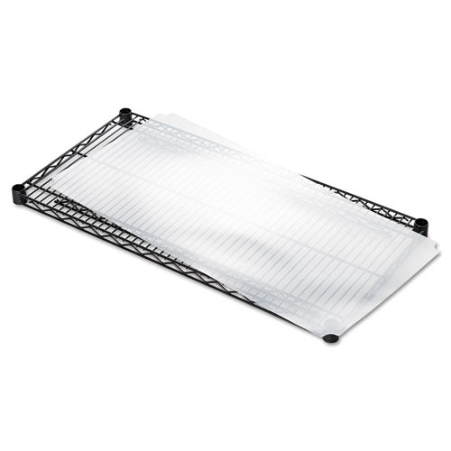 Alera® wholesale. Shelf Liners For Wire Shelving, Clear Plastic, 36w X 18d, 4-pack. HSD Wholesale: Janitorial Supplies, Breakroom Supplies, Office Supplies.