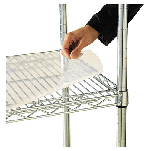 Alera® wholesale. Shelf Liners For Wire Shelving, Clear Plastic, 36w X 18d, 4-pack. HSD Wholesale: Janitorial Supplies, Breakroom Supplies, Office Supplies.