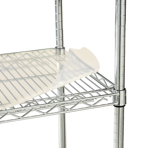 Alera® wholesale. Shelf Liners For Wire Shelving, Clear Plastic, 36w X 24d, 4-pack. HSD Wholesale: Janitorial Supplies, Breakroom Supplies, Office Supplies.