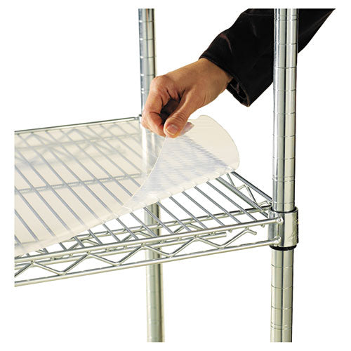 Alera® wholesale. Shelf Liners For Wire Shelving, Clear Plastic, 36w X 24d, 4-pack. HSD Wholesale: Janitorial Supplies, Breakroom Supplies, Office Supplies.