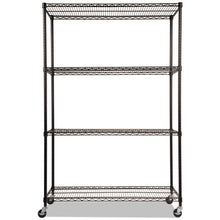 Load image into Gallery viewer, Alera® wholesale. Nsf Certified 4-shelf Wire Shelving Kit With Casters, 48w X 18d X 72h, Black. HSD Wholesale: Janitorial Supplies, Breakroom Supplies, Office Supplies.