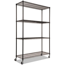Load image into Gallery viewer, Alera® wholesale. Nsf Certified 4-shelf Wire Shelving Kit With Casters, 48w X 18d X 72h, Black. HSD Wholesale: Janitorial Supplies, Breakroom Supplies, Office Supplies.