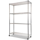 Alera® wholesale. Nsf Certified 4-shelf Wire Shelving Kit With Casters, 48w X 18d X 72h, Silver. HSD Wholesale: Janitorial Supplies, Breakroom Supplies, Office Supplies.