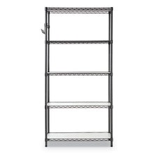 Load image into Gallery viewer, 5-shelf Wire Shelving Kit With Casters And Shelf Liners, 36w X 18d X 72h, Black Anthracite