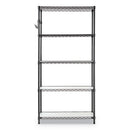 5-shelf Wire Shelving Kit With Casters And Shelf Liners, 36w X 18d X 72h, Black Anthracite