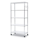 Alera® wholesale. 5-shelf Wire Shelving Kit With Casters And Shelf Liners, 36w X 18d X 72h, Silver. HSD Wholesale: Janitorial Supplies, Breakroom Supplies, Office Supplies.