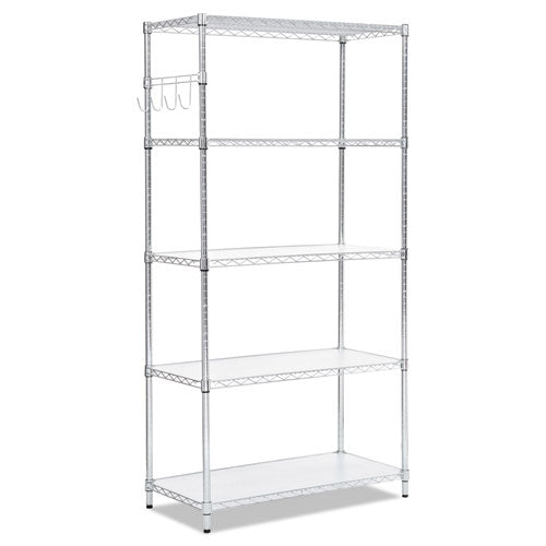 Alera® wholesale. 5-shelf Wire Shelving Kit With Casters And Shelf Liners, 36w X 18d X 72h, Silver. HSD Wholesale: Janitorial Supplies, Breakroom Supplies, Office Supplies.