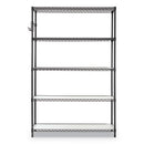 Alera® wholesale. 5-shelf Wire Shelving Kit With Casters And Shelf Liners, 48w X 18d X 72h, Black Anthracite. HSD Wholesale: Janitorial Supplies, Breakroom Supplies, Office Supplies.