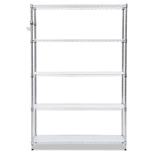 Load image into Gallery viewer, 5-shelf Wire Shelving Kit With Casters And Shelf Liners, 48w X 18d X 72h, Silver