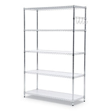 Load image into Gallery viewer, 5-shelf Wire Shelving Kit With Casters And Shelf Liners, 48w X 18d X 72h, Silver