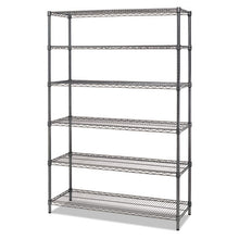 Load image into Gallery viewer, Alera® wholesale. Nsf Certified 6-shelf Wire Shelving Kit, 48w X 18d X 72h, Black Anthracite. HSD Wholesale: Janitorial Supplies, Breakroom Supplies, Office Supplies.