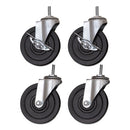 Alera® wholesale. Optional Casters For Wire Shelving, 200 Lbs-caster, Gray-black, 4-set. HSD Wholesale: Janitorial Supplies, Breakroom Supplies, Office Supplies.