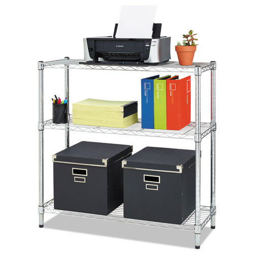 Alera® wholesale. Residential Wire Shelving, Three-shelf, 36w X 14d X 36h, Silver. HSD Wholesale: Janitorial Supplies, Breakroom Supplies, Office Supplies.