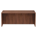 Alera® wholesale. Alera Valencia Series Straight Front Desk Shell, 71" X 35.5" X 29.63", Modern Walnut. HSD Wholesale: Janitorial Supplies, Breakroom Supplies, Office Supplies.