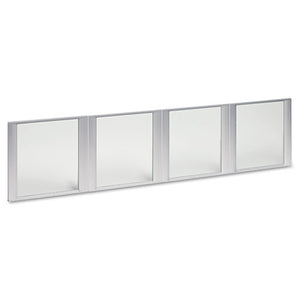 Alera® wholesale. Glass Door Set With Silver Frame For 72" Wide Hutch, 17w X 16h, Clear, 4 Doors-set. HSD Wholesale: Janitorial Supplies, Breakroom Supplies, Office Supplies.