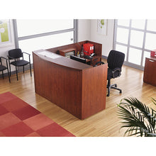 Load image into Gallery viewer, Alera® wholesale. Alera Valencia Series Reception Desk With Transaction Counter, 71&quot; X 35.5&quot; X 29.5&quot; To 42.5&quot;, Medium Cherry. HSD Wholesale: Janitorial Supplies, Breakroom Supplies, Office Supplies.