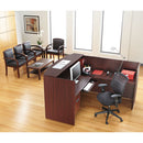 Alera® wholesale. Alera Valencia Series Reception Desk With Transaction Counter, 71" X 35.5" X 29.5" To 42.5", Mahogany. HSD Wholesale: Janitorial Supplies, Breakroom Supplies, Office Supplies.