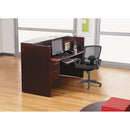 Alera® wholesale. Alera Valencia Series Reception Desk With Transaction Counter, 71" X 35.5" X 29.5" To 42.5", Mahogany. HSD Wholesale: Janitorial Supplies, Breakroom Supplies, Office Supplies.
