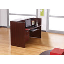 Alera® wholesale. Alera Valencia Series Reception Desk With Transaction Counter, 71" X 35.5" X 29.5" To 42.5", Mahogany. HSD Wholesale: Janitorial Supplies, Breakroom Supplies, Office Supplies.